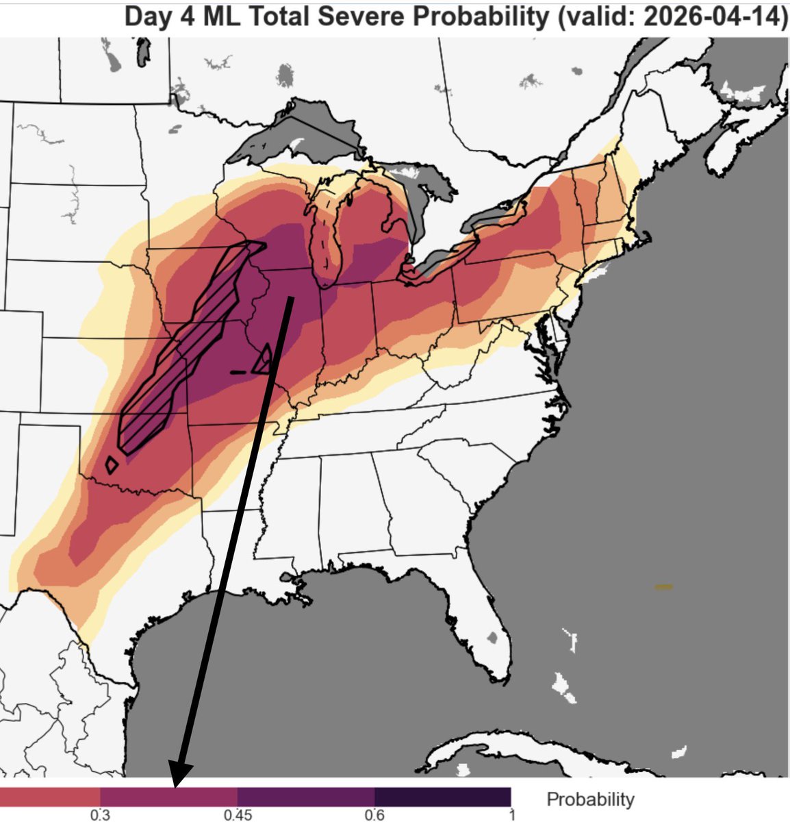 WindyCityWxMan's tweet image. Severe weather pattern still in the forecast, some fine tuning as we get closer, but still disagreement on timing and therefore strength

BUT…

Overall pattern and atmospheric elements in play do point to a window of concern from Monday through Wednesday. 

Monday main threat is