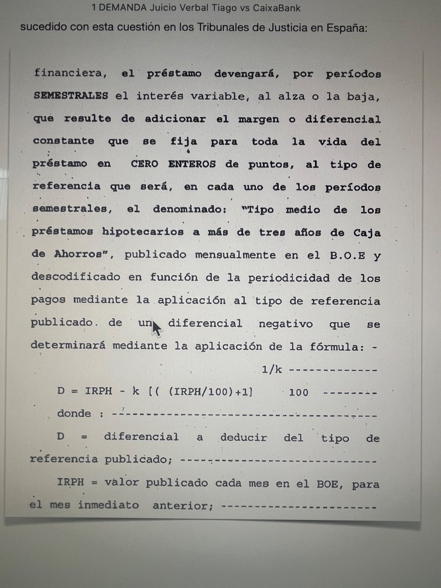 hackbogado's tweet photo. Bonus: Además de por todas las razones expuestas en el hilo, una  cláusula IRPH sin diferencial negativo es nula por una razón aplastante: porque las que si lo llevan no pueden ser nulas. Basta leer un cláusula NO NULA: https://t.co/6nKvxIONhQ