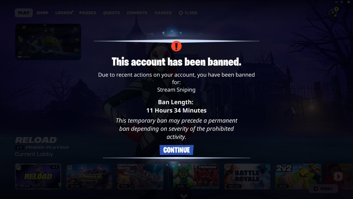 MajorMeowzer's tweet photo. @TimSweeneyEpic @Fortnite Hey could you take away this false ban? I'm trying to make content right now and need to be able to actually play the game. How is it my fault for having lots of other streamers in my games when YOU are the ones who turned up the skill based match making https://t.co/JsVvoFSQQe