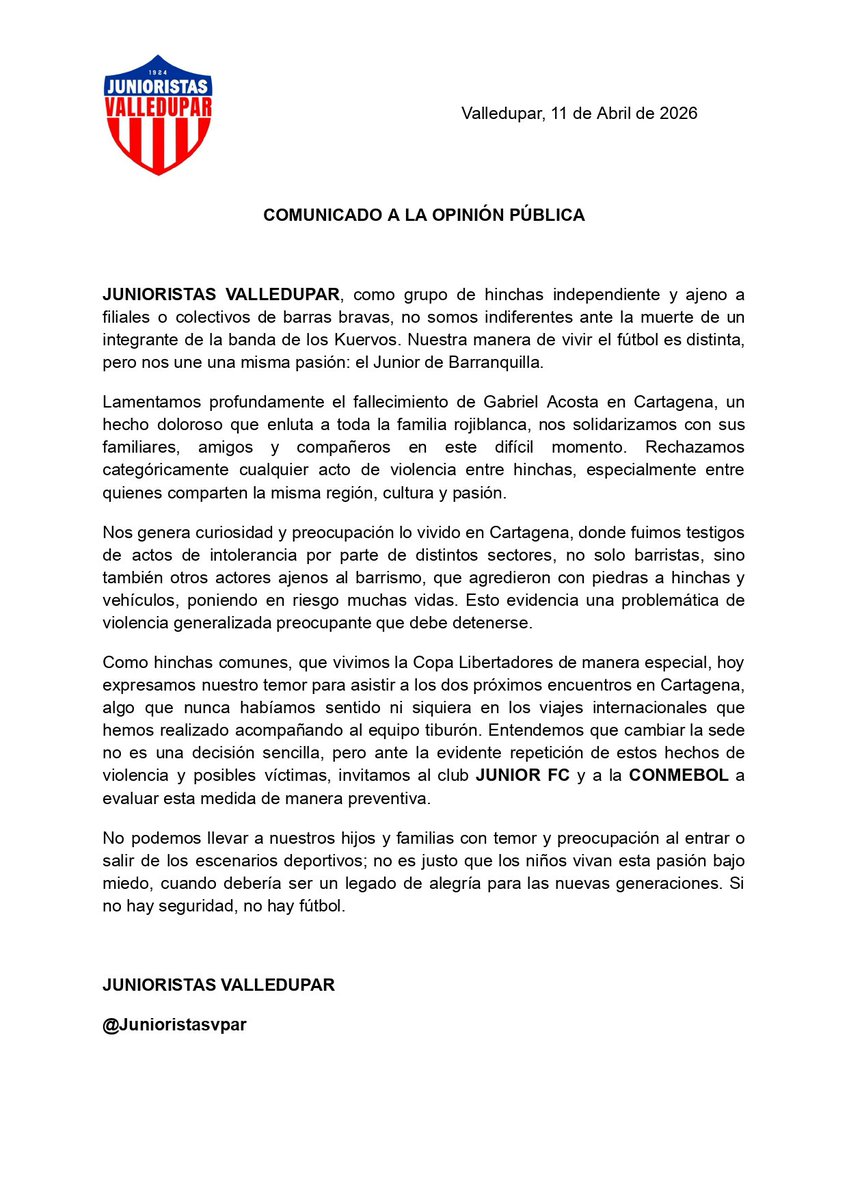 Junioristas Valledupar tweet media