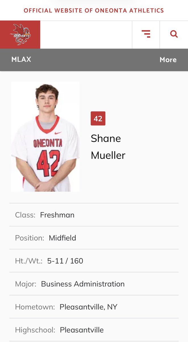 pvillelacrosse's tweet photo. Congrats to Class of 2025 Midfielder Shane Mueller on scoring his first collegiate goal for Oneonta in their win on Wednesday. Bright future ahead
@PVilleAthletics https://t.co/9Imyw4ySD1