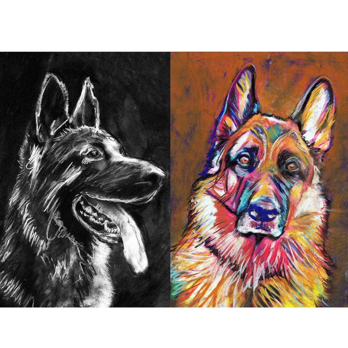 OscarJetson's tweet image. German Shepherd Art Prints: Quirky Colorful Dog Memorial Set dogfishartco.etsy.com/listing/116445… #Etsy #art #decor #DogFishArtCo #Modern