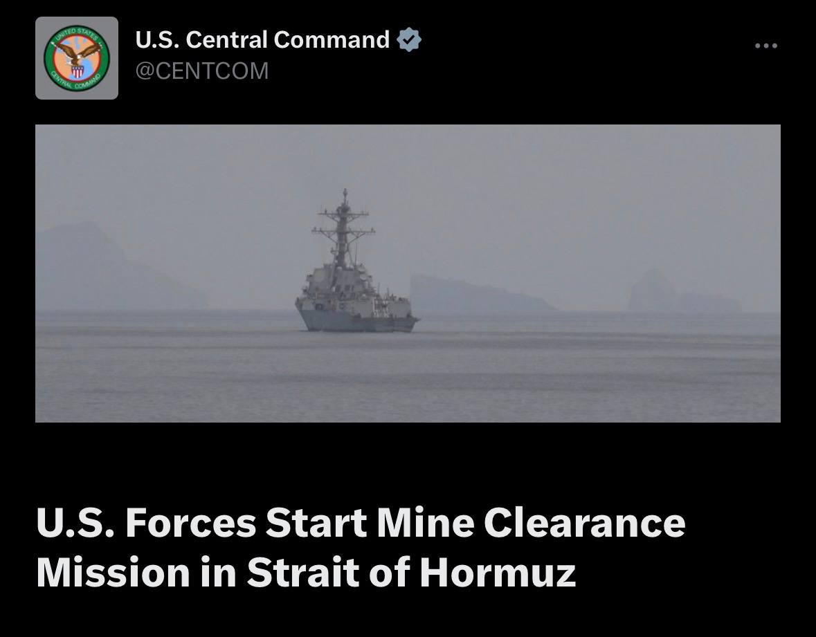 U.S. forces have begun mine-clearing operations in the Strait of Hormuz ...
