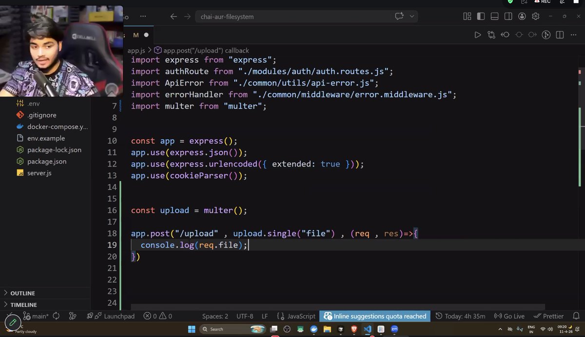 devwithjay's tweet image. 𝗙𝗶𝗹𝗲𝘀 𝘂𝗻𝗹𝗼𝗰𝗸𝗲𝗱 📁

Sync vs Async
fs module for reading, writing, and handling files

Learned about ImageKit and Node.js fs modules in depth

#Backend #NodeJS #ChaiCode