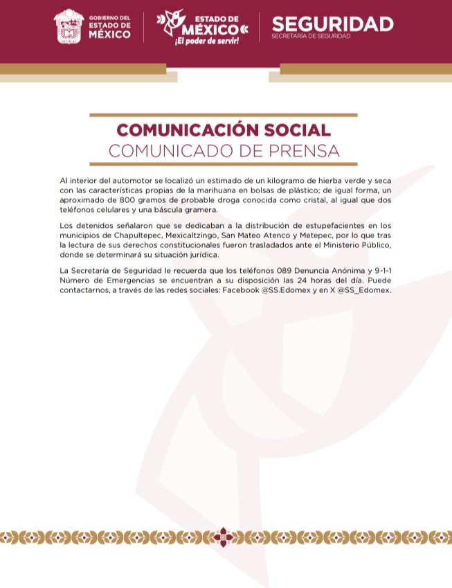 Secretaría de Seguridad del Estado de México tweet media