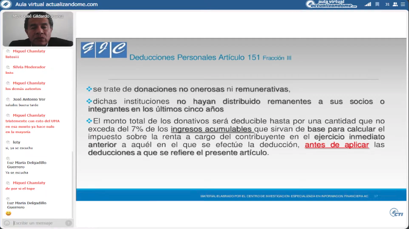 Participando en Grupo – Deducciones Personales de Personas Físicas - Segmento disponible en youtube.com/live/cMMSlVSF_…

⭐️ Conoce la Programación en VIVO de Lunes a Viernes: chat.whatsapp.com/ExdlapA6hjRAYN…

#actualizandome #barraactualizandome #contadoresmexico