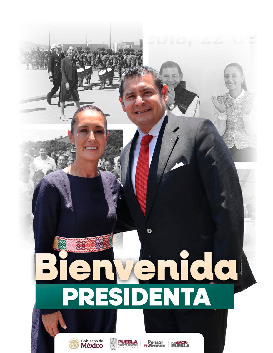 JARMANDORAMIREZ's tweet photo. Bienvenida Presidenta @Claudiashein, gracias por su apoyo a Puebla.
Y muchas gracias al Sr. Gobernador @armentapuebla_ por su amor y compromiso con nuestro estado.
#PorAmorAPuebla #PensarEnGrande https://t.co/8vETcvZmns