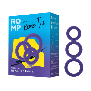 Condomscanada's tweet photo. #ROMP Remix #Trio is three durable, super stretchy non-vibrating #PenisRings designed for harder, longer lasting erections. Made to fit all sizes and shapes. Get 12 LifeStyles #SnuggerFit  (smaller sized condoms ) FREE with your order today https://t.co/yWiDEsWSnO