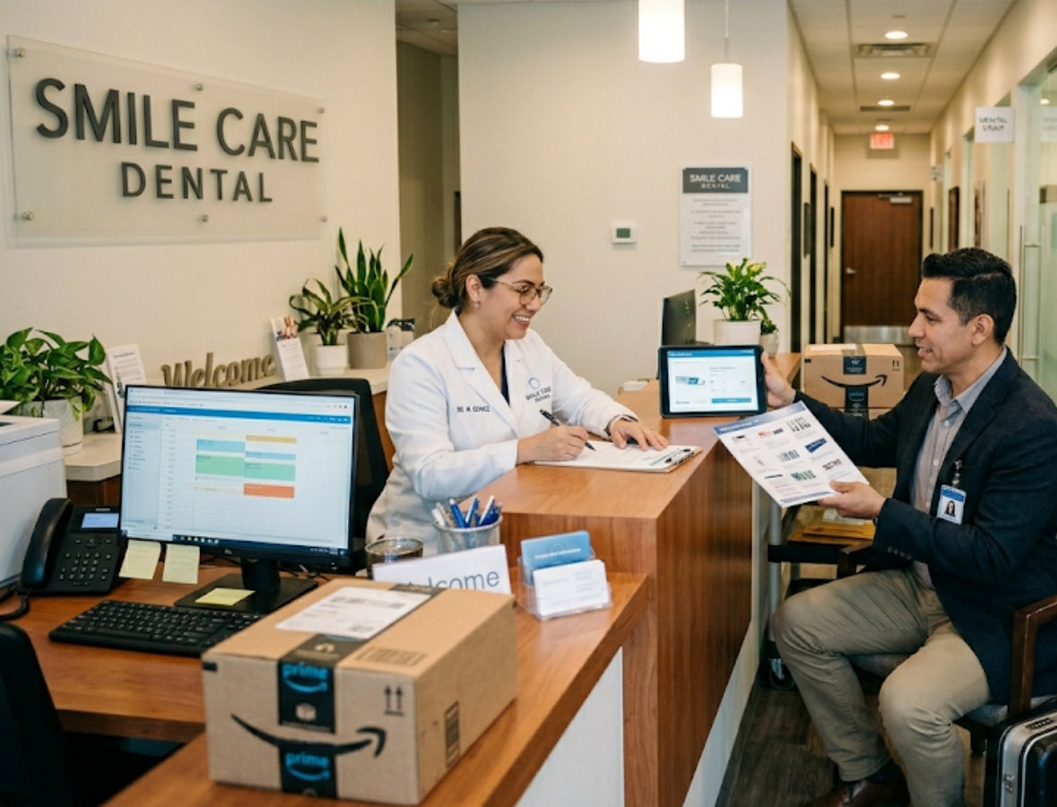 theinnova_group's tweet image. Strategic growth starts with smart sourcing. At The Innova Group, one of our favorite businesses to work with are dental practices! 
The Innova Group is committed to bringing modern B2B solutions to the healthcare community. 🩺📈  

#TheInnovaGroup #AmazonBusiness #Healthcare