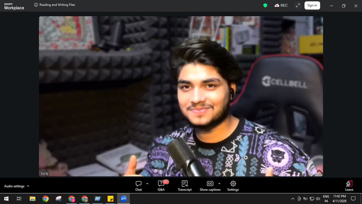 Sspadwal1002's tweet photo. Amazing Session of @surajtwt_ Sir  
Topics Cover-  
- File Handling
- ImageKit

Thanks -
@Hiteshdotcom
@nirudhuuu
@yntpdotme
@devwithjay
@piyushgarg_dev 
@ChaiCodeHQ

#chaicode https://t.co/httAQSxuCr