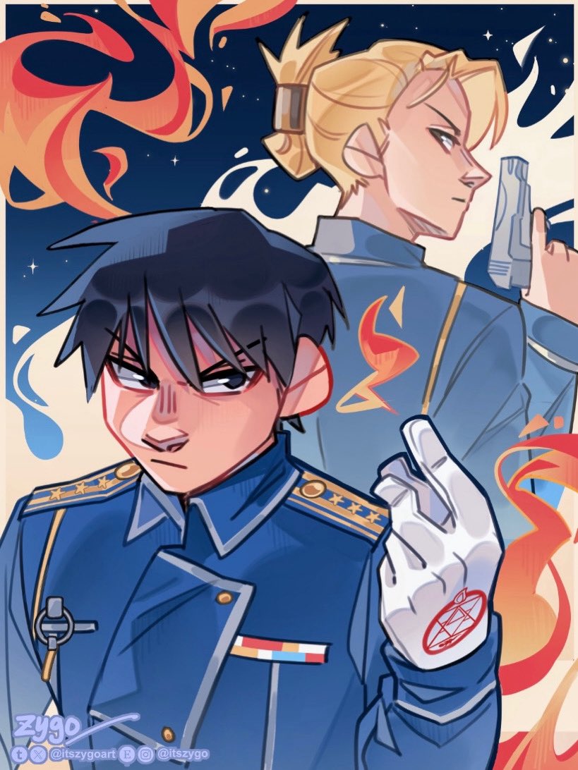 itszygoart's tweet image. this might be one of my fav pieces i’ve done the colours do be poppin #fma #fmab #fullmetalalchemist