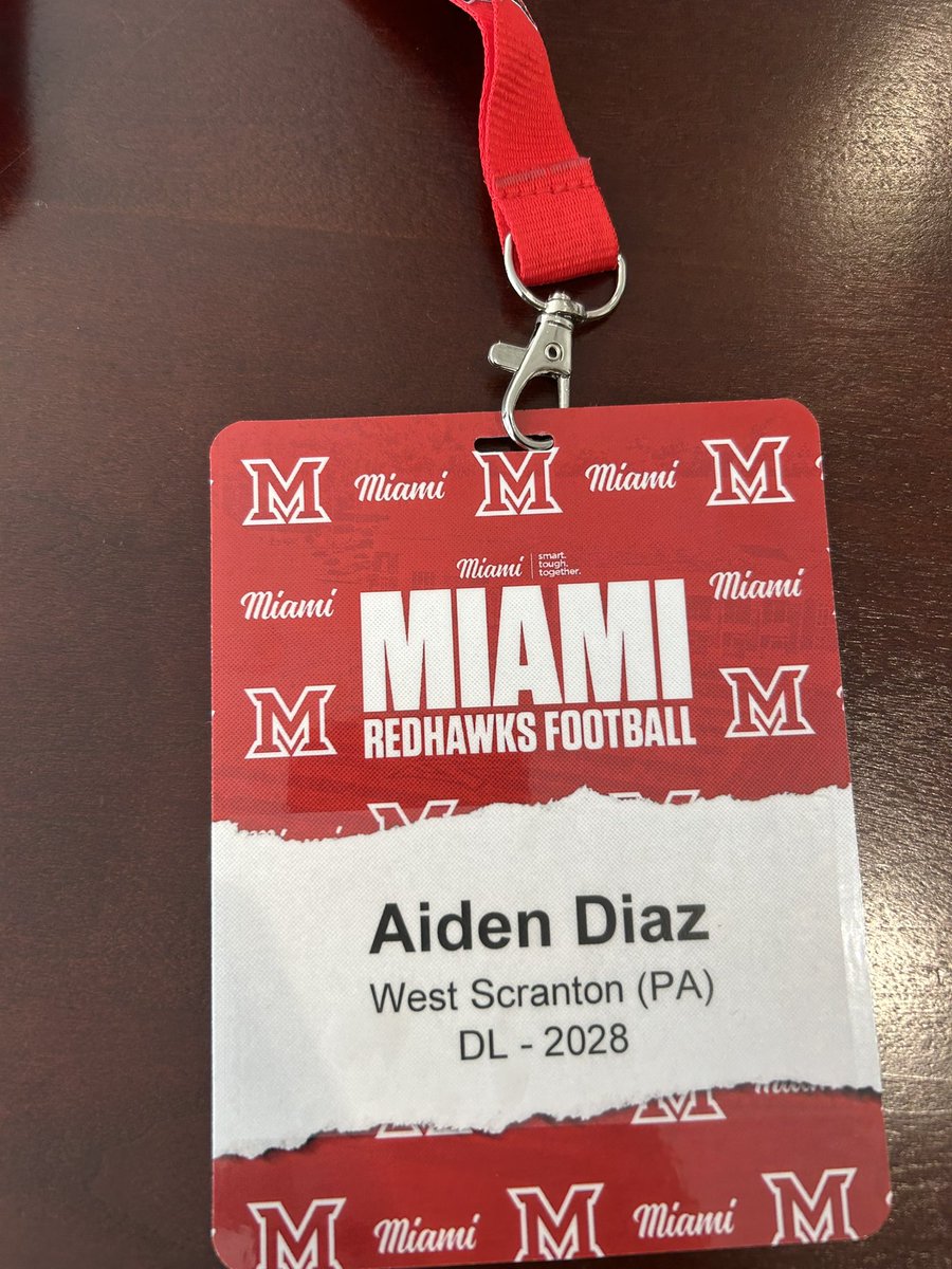 AidenDiaz23's tweet photo. Had an amazing time at @MiamiOHFootball thank you @CoachZeek_ and the rest of the staff!!! https://t.co/D1koUTPVQl