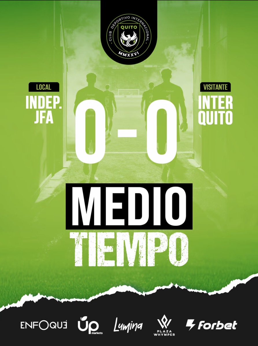 internacio20584's tweet image. 0-0 al descanso.
Partido intenso, seguimos firmes 💚⚽

Ajustamos y salimos con todo.
Vamos Inter.

#SomosInterQuito
#InterDeQuito #VamosInter #MatchDay #FútbolEcuatoriano #MedioTiempo