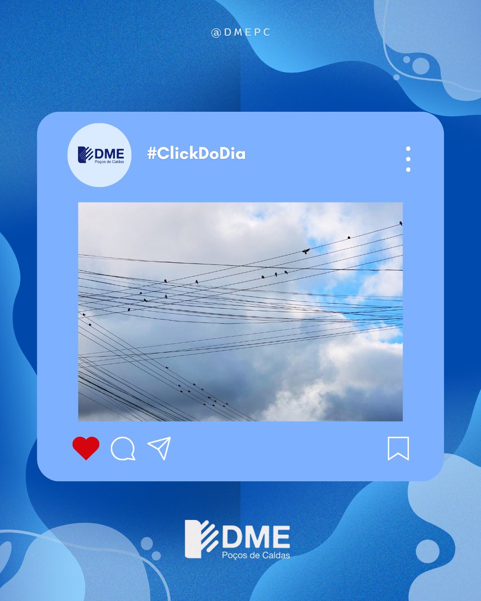 DmePocos's tweet image. Mais um #clickdme 📸
O que é, o que é? Parecem pontinhos na rede.
Naquela tranquilidade, só podem ser passarinhos.
Um bom presságio para o fim de semana.

#clickandcollect #memories #redeeletrica #dmepocosdecaldas