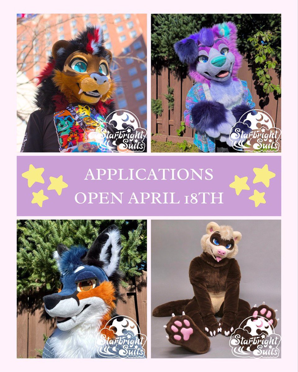 starbrightsuits's tweet photo. Commissions will officially open in 1 week on April 18th and the application form will be live on the Trello! We will have 4 slots available 💞💫

Quotes are still open until then. Thank you for the interest we’ve had this opening! It’s going to be very hard to choose 🥺 https://t.co/XEoWObiHOB