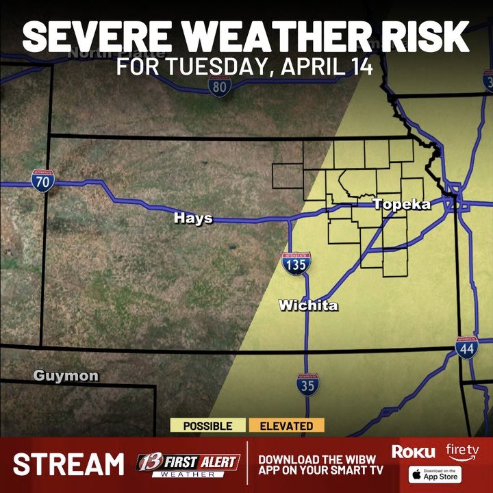 mitchellkeyeswx's tweet image. FIRST ALERT: Severe Weather Risk Through Midweek As A Pattern Sets Up Across the Plains 🌩️

@wibw 

#severe #storms #kansas #weather #kswx