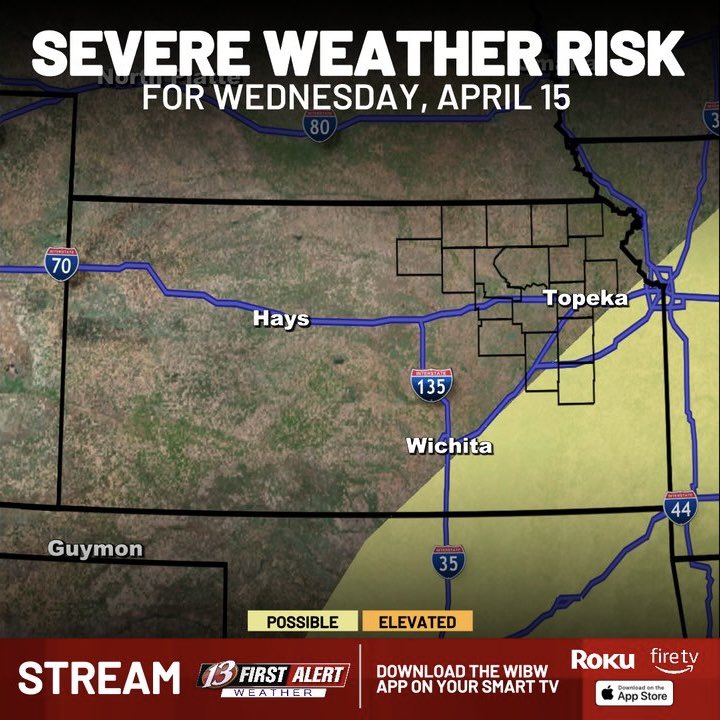 mitchellkeyeswx's tweet image. FIRST ALERT: Severe Weather Risk Through Midweek As A Pattern Sets Up Across the Plains 🌩️

@wibw 

#severe #storms #kansas #weather #kswx