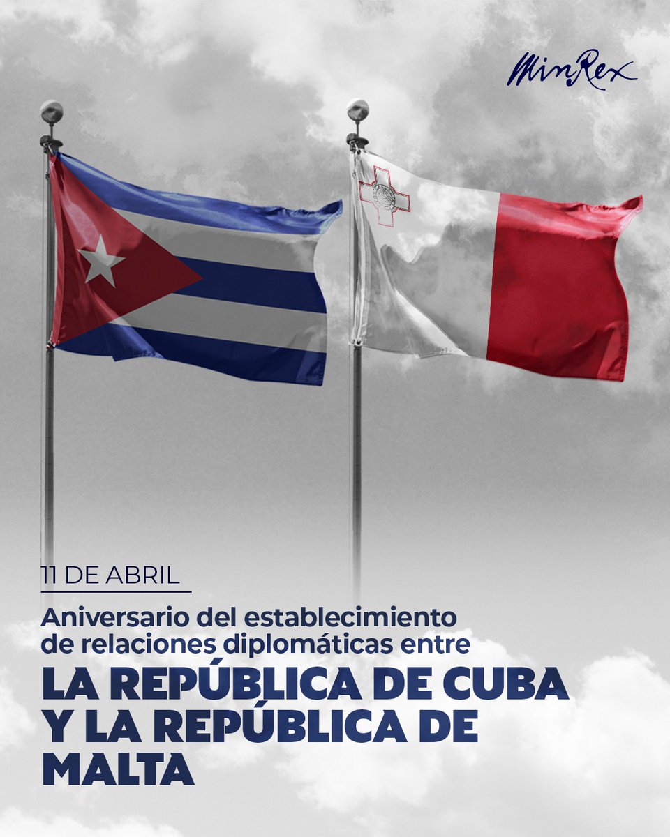 🇨🇺🇲🇹| #Cuba y #Malta celebran el 49 aniversario del establecimiento de sus relaciones diplomáticas.

Ratificamos la voluntad de continuar desarrollando las relaciones entre nuestros países.