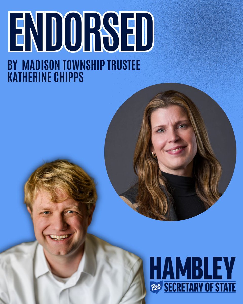 hambleyforohio's tweet image. 🎉 More endorsements to share! Elected #Democrats across #Ohio are showing their support for this campaign. Every community across the state has a stake in free and fair elections, and deserves districts drawn by the people, not politicans. #HambleyForOhio #CareForOhio