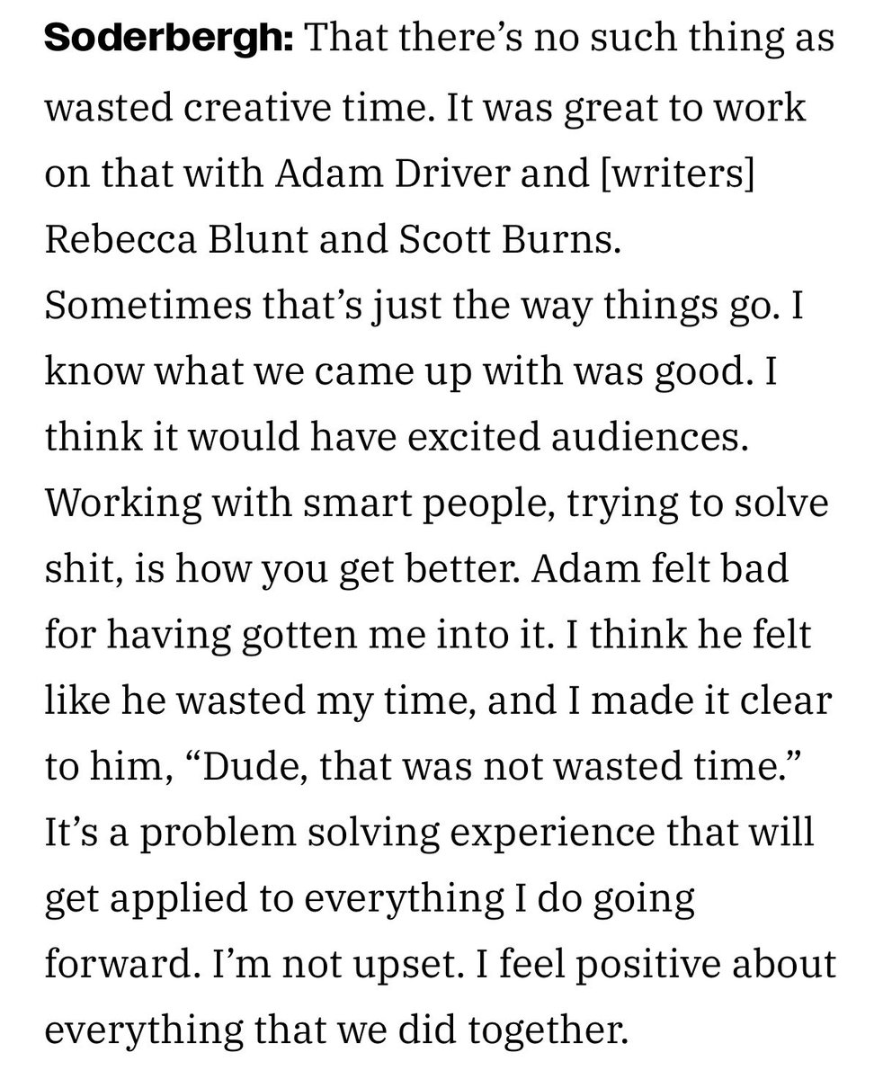 adamdrivercentl's tweet photo. “Adam felt bad for having gotten me into it. I think he felt like he wasted my time, &amp; I made it clear to him, "Dude, that was not wasted time." It's a problem solving experience that will get applied to everything I do going forward. I'm not upset.”- re: #thehuntforbensolo https://t.co/ocr3s9hgIE