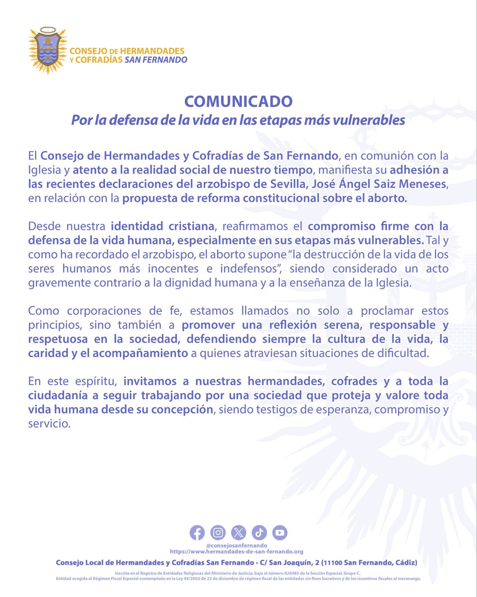 Consejo Local Hermandades y Cofradías San Fernando tweet media