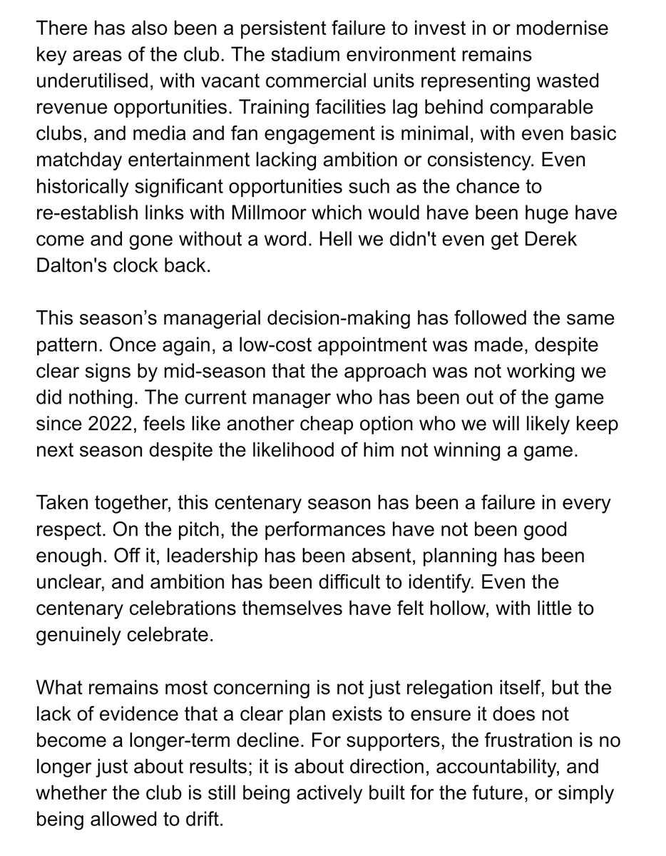 A bit of a rant as we head for league 2, we've had some amazing times under Tony Stewart but over the last three seasons the decline has been clear to see. Something needs to change and I just hope the return to league 2 isn't reminiscent of the last time we were there.#rufc