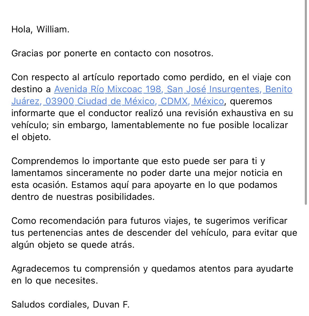 Después de una semana esperando <a href="/DiDi_Mexico/">DiDi México</a> me manda este email. LIMPIÁNDOSE LAS MANOS. Cómo es posible si seguí mis AirPods y aún están en casa del chofer. El peor servicio literal usen <a href="/Uber_MEX/">Uber Mexico</a>  

Tu conductor se chingo TODO!