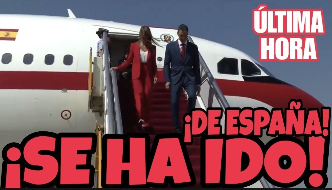 UACD_Youtube's tweet photo. 🔴ÚLTIMA HORA🔴
Begoña Gómez se ha ido de España con el Pasaporte que se ha negado a entregar al juez, a China, con Pedro Sánchez.

Como hasta el lunes no tienen reuniones oficiales han aprovechado para ir en Falcon dos días antes y pasar allí el fin de semana.

No es magia.
Son tus impuestos.

Todo aquí:
https://t.co/vwQsS0gqCW