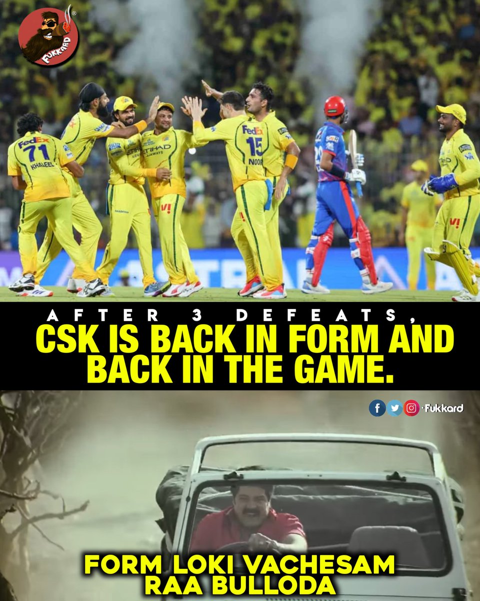 Fukkard's tweet image. After Six Consecutive Losses at #Chepauk #CSK Won by Match by 23 Runs. #CSKvDC