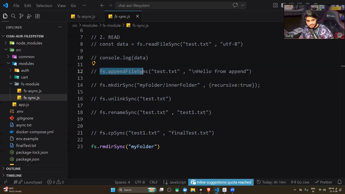 Curious_Karann's tweet photo. today i learned about file systems and imagekit

- file related operation : read, append content, write, rmdir, unlink etc.
- imagekit = manging digital asset like imgaes , vids etc..
- multer = middleware which helps to adds files in req object 

#ChaiCode
@surajtwt_  @nirudhuuu https://t.co/gNf9pB4VZB