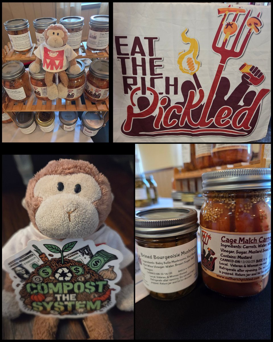 Bought some food and a cool sticker from Eat The Rich Pickled at Perkasie Farmers Market's last indoor winter market this morning.