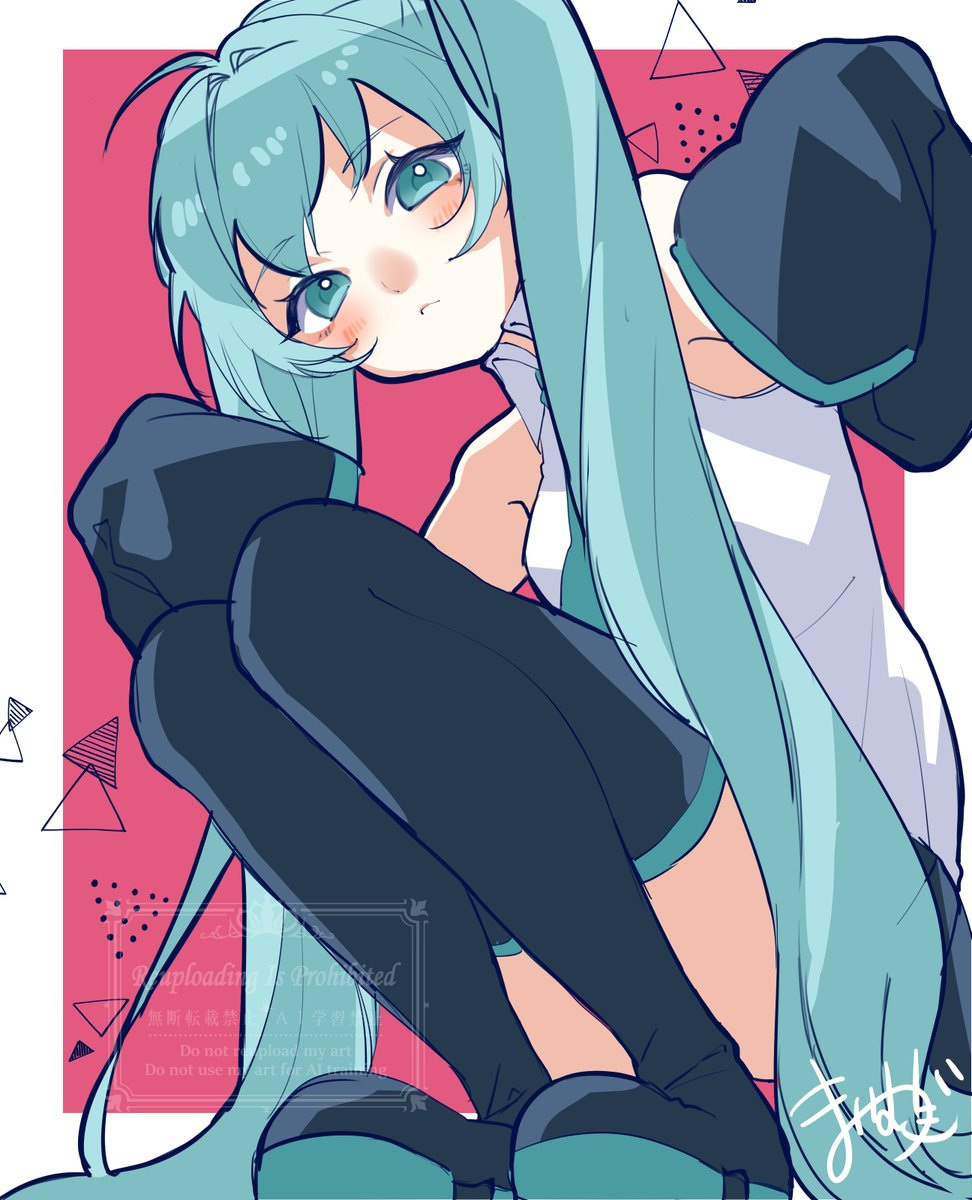 初音ミク 「▼△∴▼」|まいむぎのイラスト
