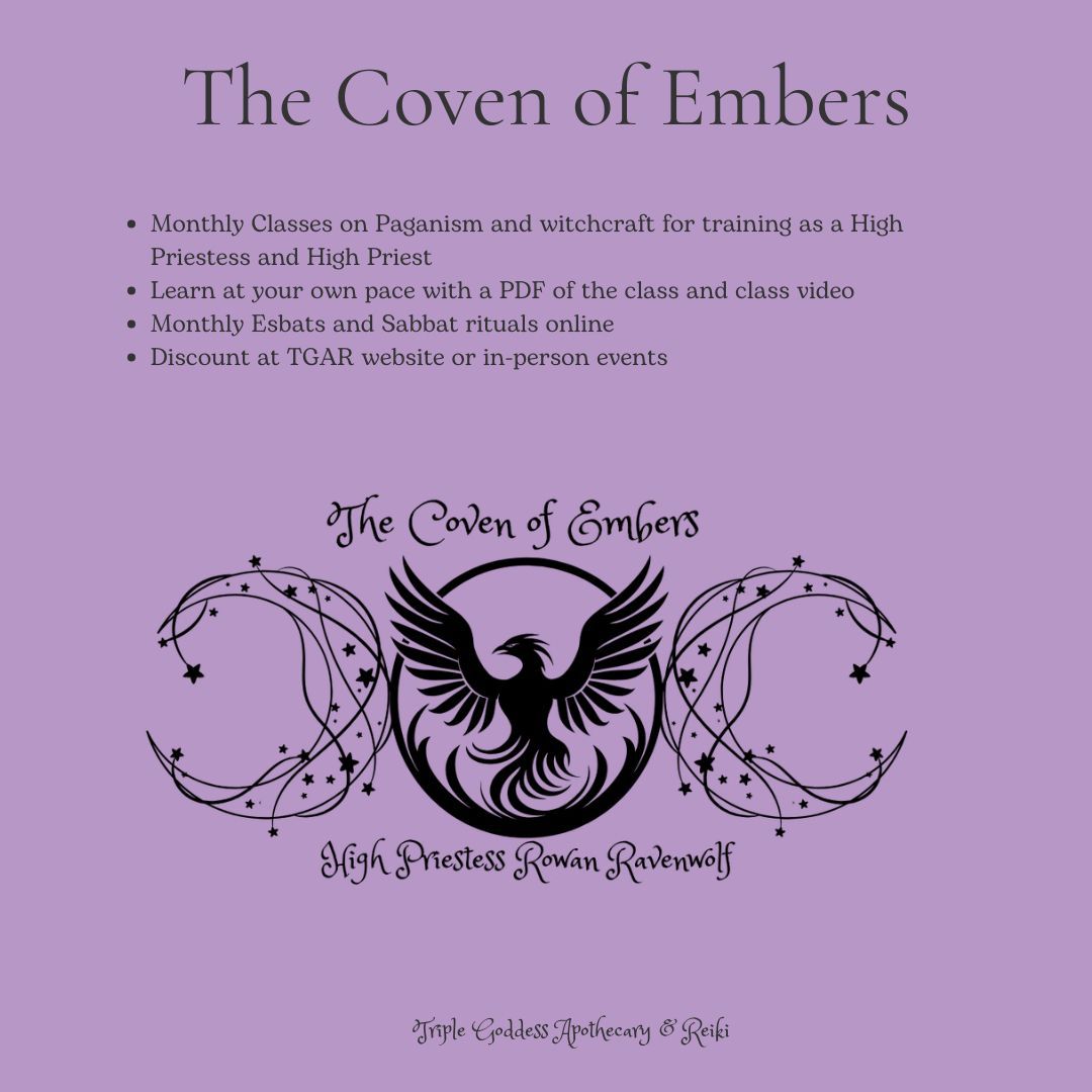 triplegoddessa1's tweet image. Join The Coven of Embers to learn and evolve with others! Led by high priestess Rowan Ravenwolf.  bio.site/rowanravenwolf
#classes #triplegoddessapothecaryandreiki #witchcraft #thecoven #rowanravenwolf