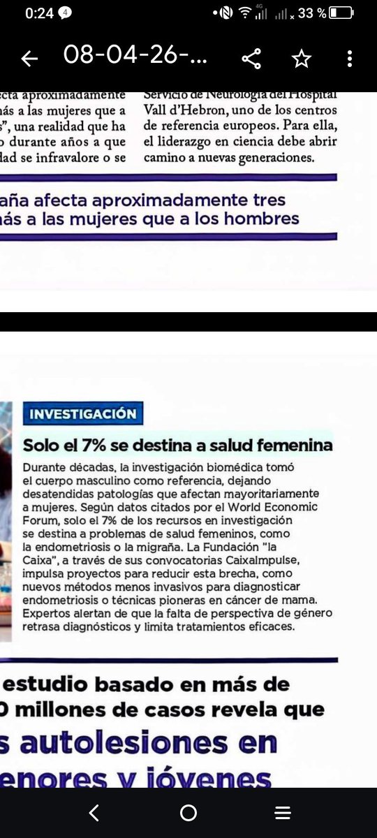 Solo el 7% se destina, en investigación, a la salud femenina según <a href="/wef/">World Economic Forum</a>.

Expert@s alertan sobre la falta de perspectiva de género en este ámbito."
#saludygenero