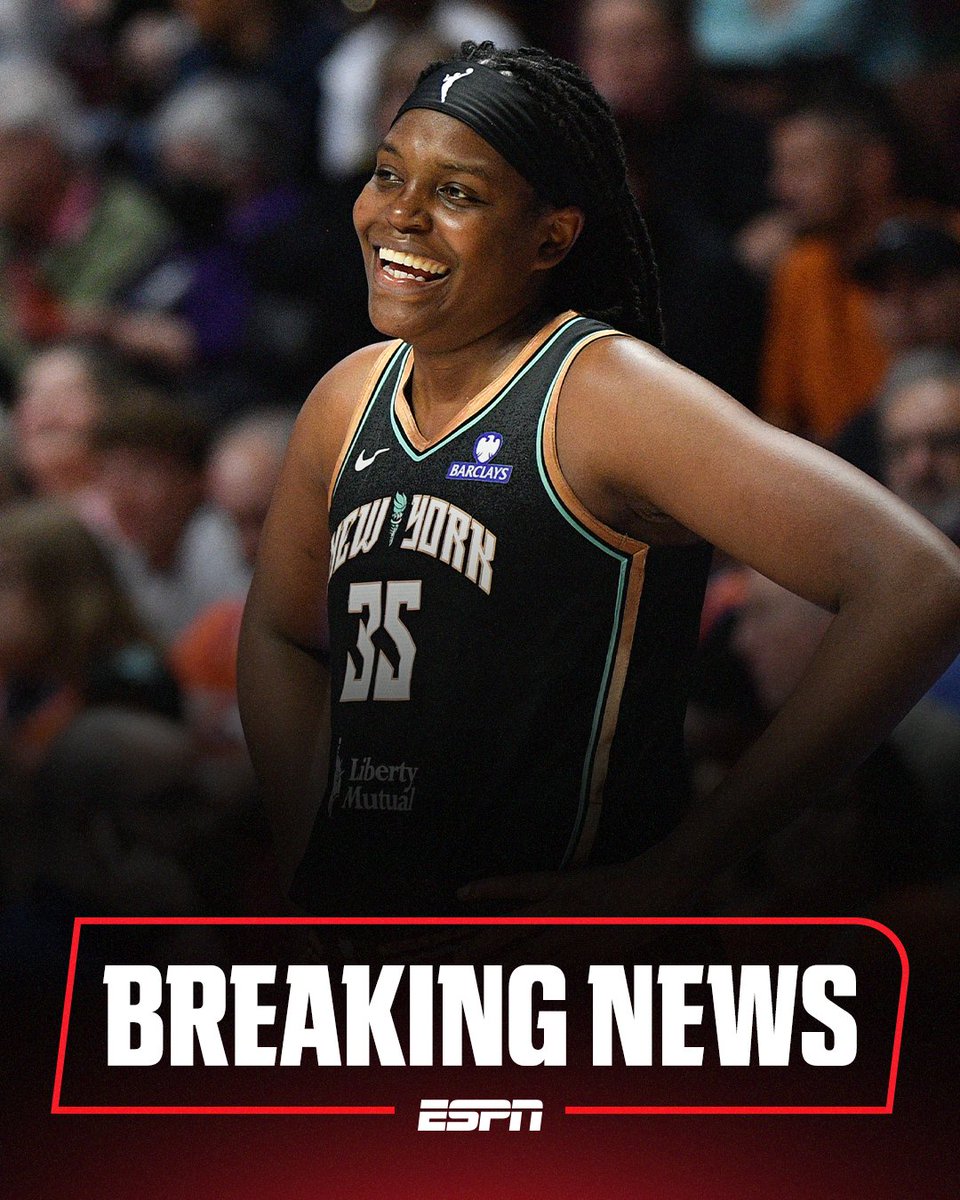 espnW's tweet photo. Breaking: Jonquel Jones agreed to sign a multiyear deal to return to New York, a source confirmed to ESPN. https://t.co/CycnwMwAsV