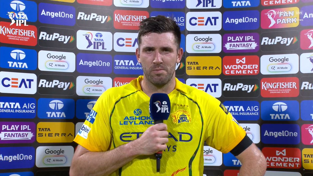 IMManu_18's tweet photo. Chennai super kings star on win vs Delhi Capitals at Chepauk (Finally CSK)

Jamie Overton said -"Yeah, very happy. Just finally get win in front of home crowd. It's great playing here. Sanju Samson & Ayush Mhatre was Played outstanding knock. Obviously one over again Tim David last week at Chinnaswamy. Just a bit of cramp it. Was quite hot out there for mee. But yeah , I'll be definitely Fine".