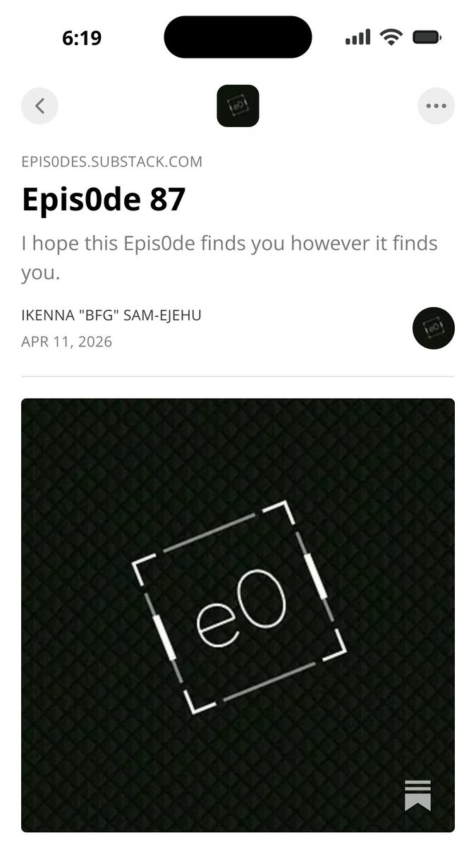 Just a minor Nigerian existential crisis. Nothing serious. Another late #e0Friday is live.
open.substack.com/pub/epis0des/p…