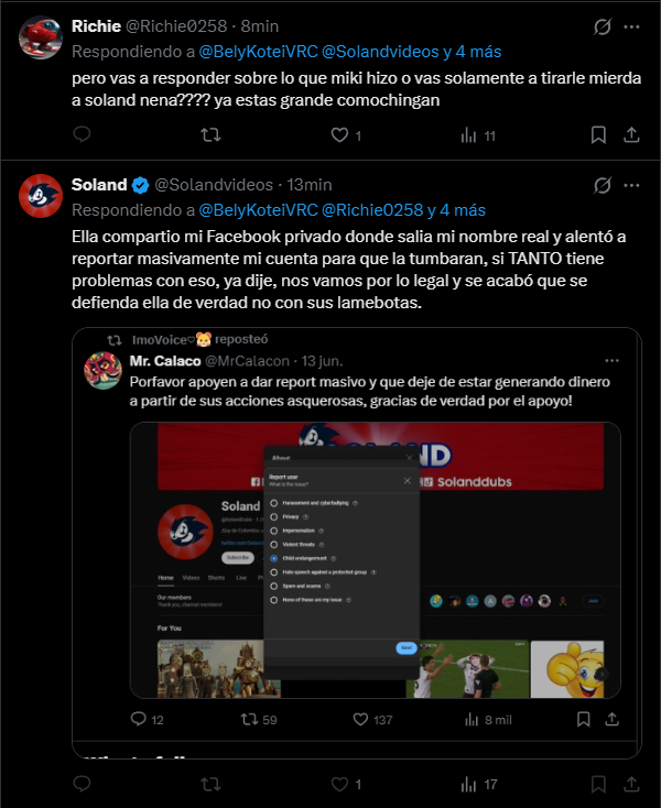 BelyKoteiVRC's tweet photo. Soland dice qué ella compartió su FB, en su propio PDF no se ve eso, es más, justamente esa misma imagen es de su cuenta de YT. En cambio él mismo, sí hace público su nombre y apellido por qué "no tiene nada qué ocultar". En cambio él sí expuso el nombre real de Miki + https://t.co/RWJqPXG90A