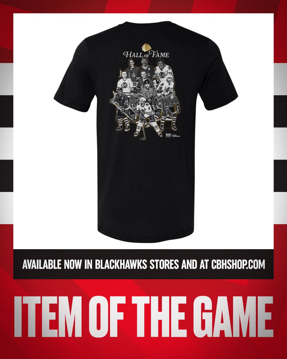 BlackhawksStore's tweet photo. tonight’s item of the game:

✨limited edition hall of fame shirt✨

available online and in-store🛍️ https://t.co/PUXomaELUY https://t.co/Aib2UaatwD