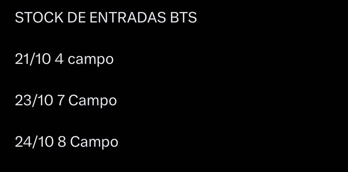 VENDO BTS ACEPTO EFECTIVO EN CABA O TRANSFERENCIA

CAMPO LAS TRES FECHAS