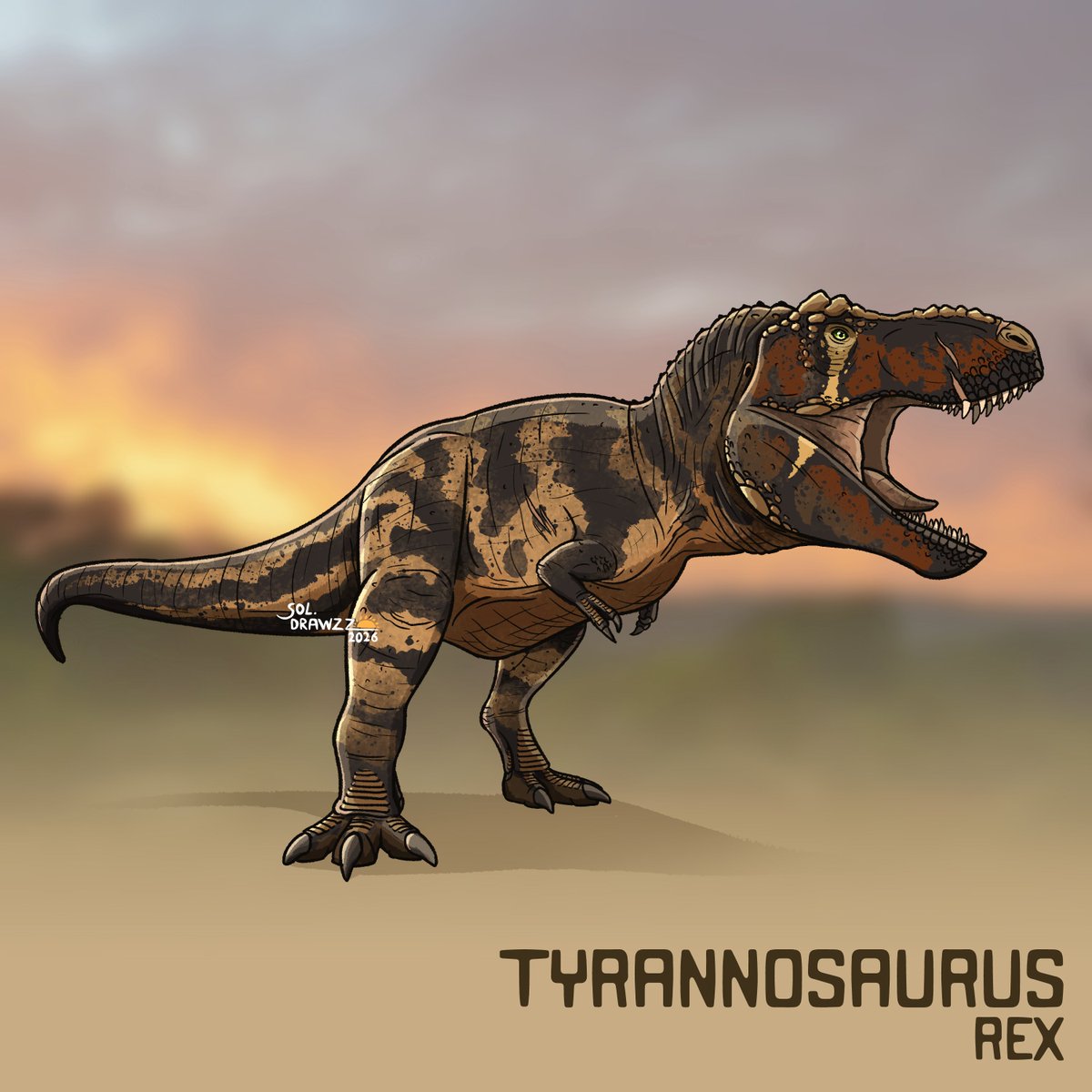 Lucca2951's tweet image. These days I've realized I never drew my own take on a modern Tyrannosaurus rex so uh, here we go! haha 🦖

#Art #Paleontology #CLIPSTUDIOPAINT #Tyrannosaurus #JurassicPark