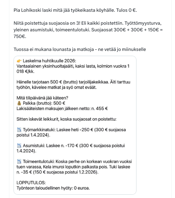 KorhonenMla's tweet photo. Työnteon pitää olla aina kannattavaa, ja linnutkin lentää!
#vaaliilta #kokoomus #Orpo #Päivärinta #suojaosat #työttömyysturva #asumistuki #toimeentulo #hallitusapuko ? https://t.co/0eV64IlkjC