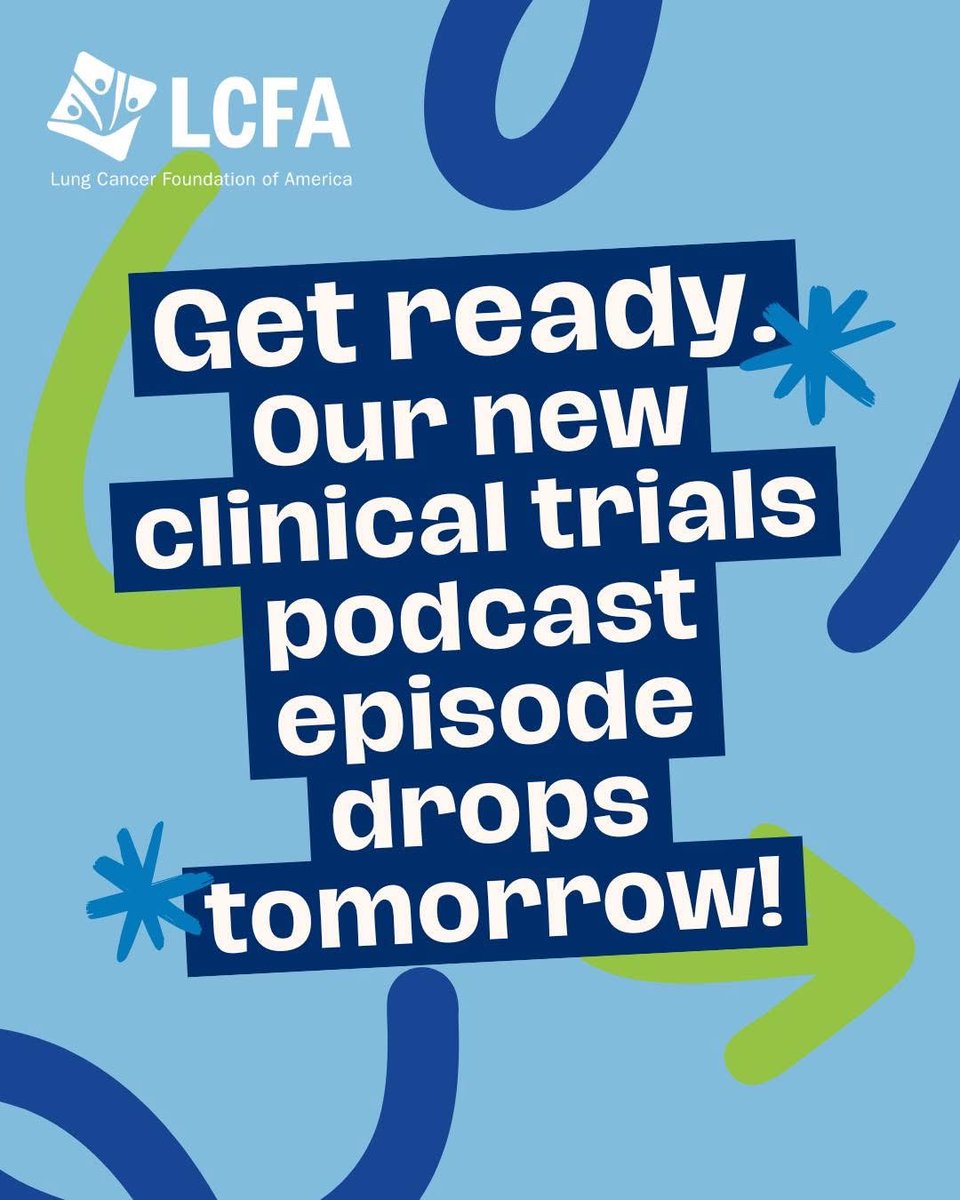 LungCAN's tweet photo. Go to https://t.co/25BWqDZfcJ to be the first to listen to their new clinical trial a podcast when it drops! 
#lungcancer #clinicaltrials #podcast #lcfa https://t.co/SueK7IWjFi