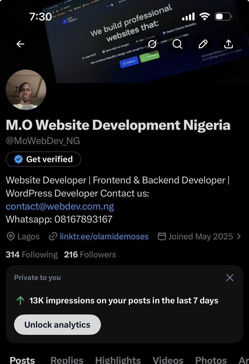 M.O Website Development Nigeria tweet media