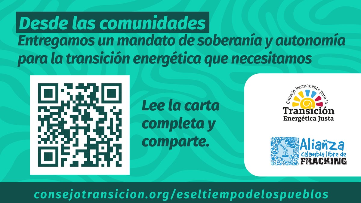 NoFrackingEnCol's tweet photo. Esta carta nació en los territorios, la construyeron más de 100 organizaciones y merece llegar a todos los rincones del país. Léela, compártela y ayúdanos a que llegue donde le corresponde. 🌿📲
📨🔗👇🏽
https://t.co/OH6J9iDBFg https://t.co/jubfbH72q0