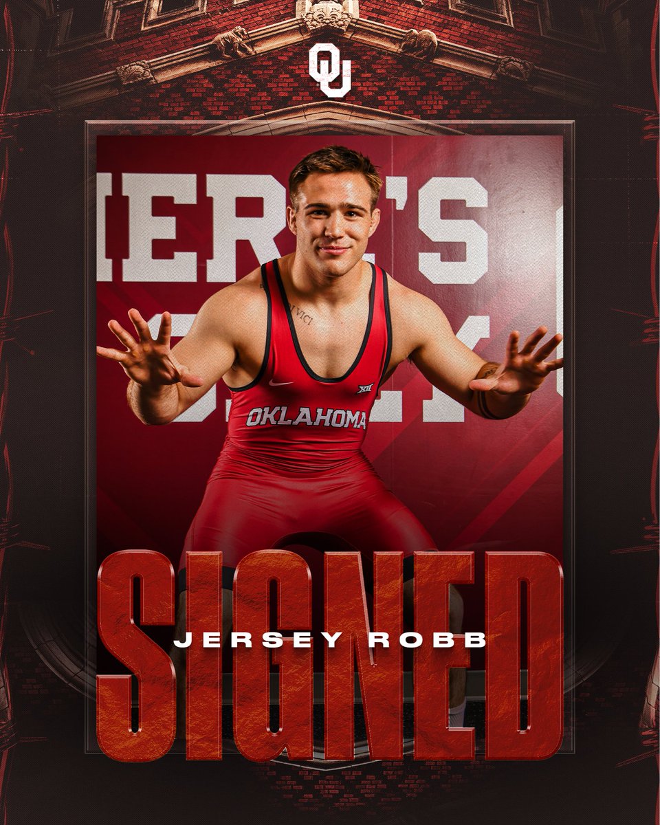 OU_Wrestling's tweet photo. Welcome home, @RobbJersey! ☝️

 #BoomerSooner https://t.co/GpVbciD1u1