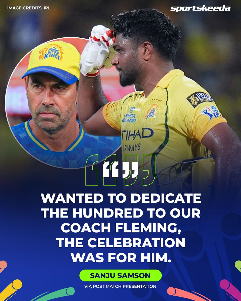 Sanju Samson dedicated his century to the CSK coach 💛🥹

#Cricket #CSKvDC #IPL2026