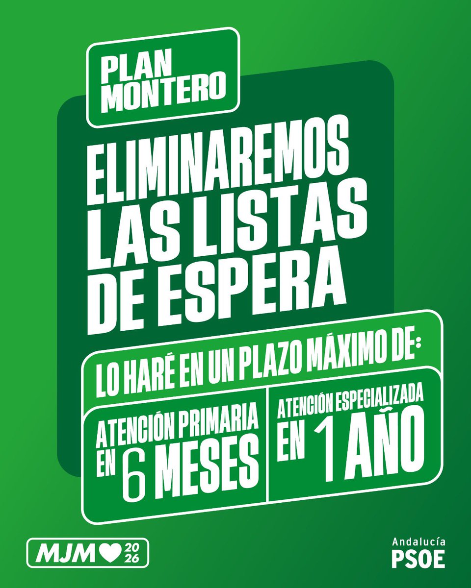 ecija_psoe's tweet image. 💙💚 Eliminaremos las listas de espera del SAS. Ya lo hicimos y sabemos cómo:

⏱️ 6 meses para reducirlas en Atención Primaria  
🏥 1 año para Atención Especializada  

La sanidad pública será ágil. Tu salud no va esperar 💪  

#SanidadPública #Andalucía #SAS #SinListasDeEspera