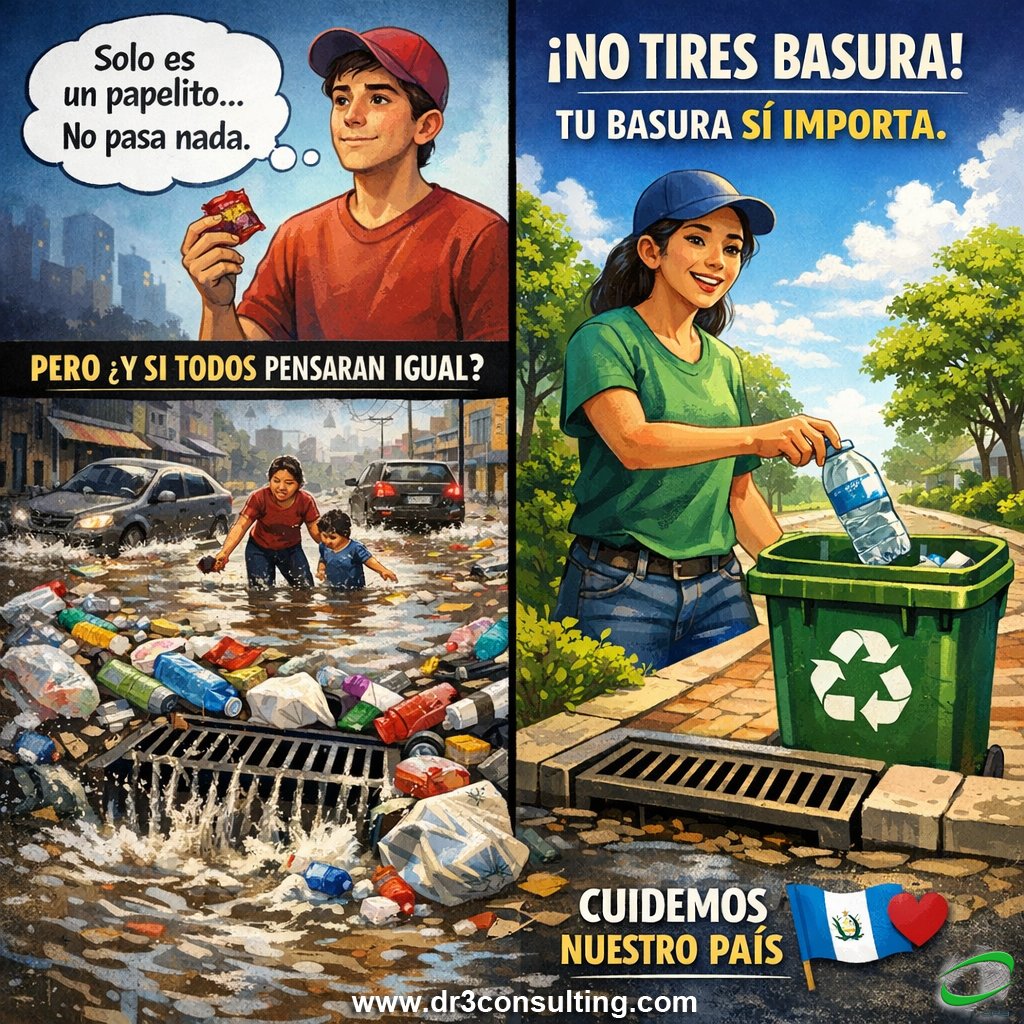 No es solo un papelito. Es parte del problema. 🌎 Cada acción cuenta. Prevengamos desastres. #NoTiresBasura #GuatemalaLimpia #GuatemalaResiliente