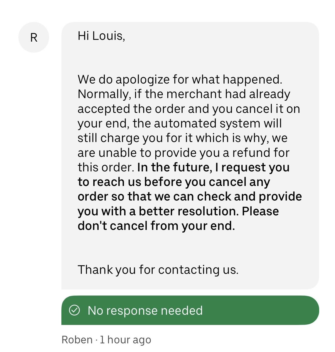 LouMM's tweet photo. It keeps getting better @Uber @UberEats @dkhos
It keeps getting better and better. “Quality,” they say. “Improving,” they say! Blame the customer is GREAT start! 👏 https://t.co/p2bopOj754